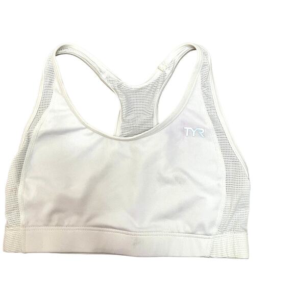 TYR All Elements Womens RacerBack Sports Bra - BOS6A - White - Size Small - Picture 1 of 5